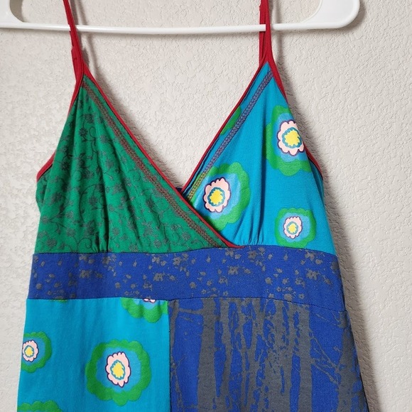 KESSLEY patchwork slip dress embroidered boho y2k sundress S - Picture 8 of 12